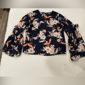 Primark women’s blue floral top blouse size 6